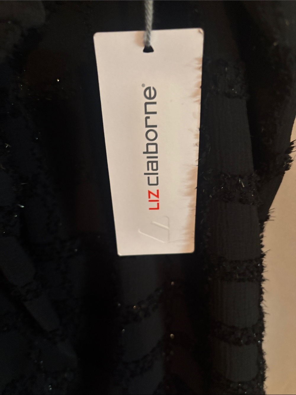 Liz Claiborne NWT Black Striped Bubble Hem Ruffle Blouse Size XL - Picture 2 of 16